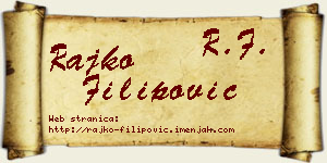 Rajko Filipović vizit kartica